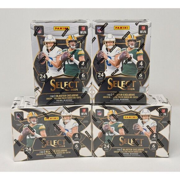 New 2024 Panini NFL Select Football Blaster Box Bundle of 4 Sealed Boxes - Picture 2 of 2